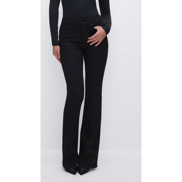 Good American Black Good Classic Slim Bootcut Stretch Jeans Size 0 or 25 - Picture 2 of 7